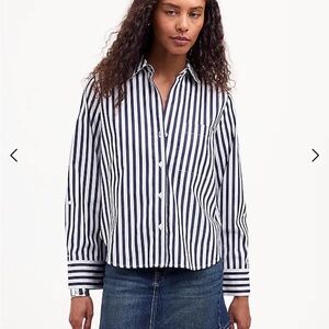 Madewell Easy Y-Neck Button-Up Shirt